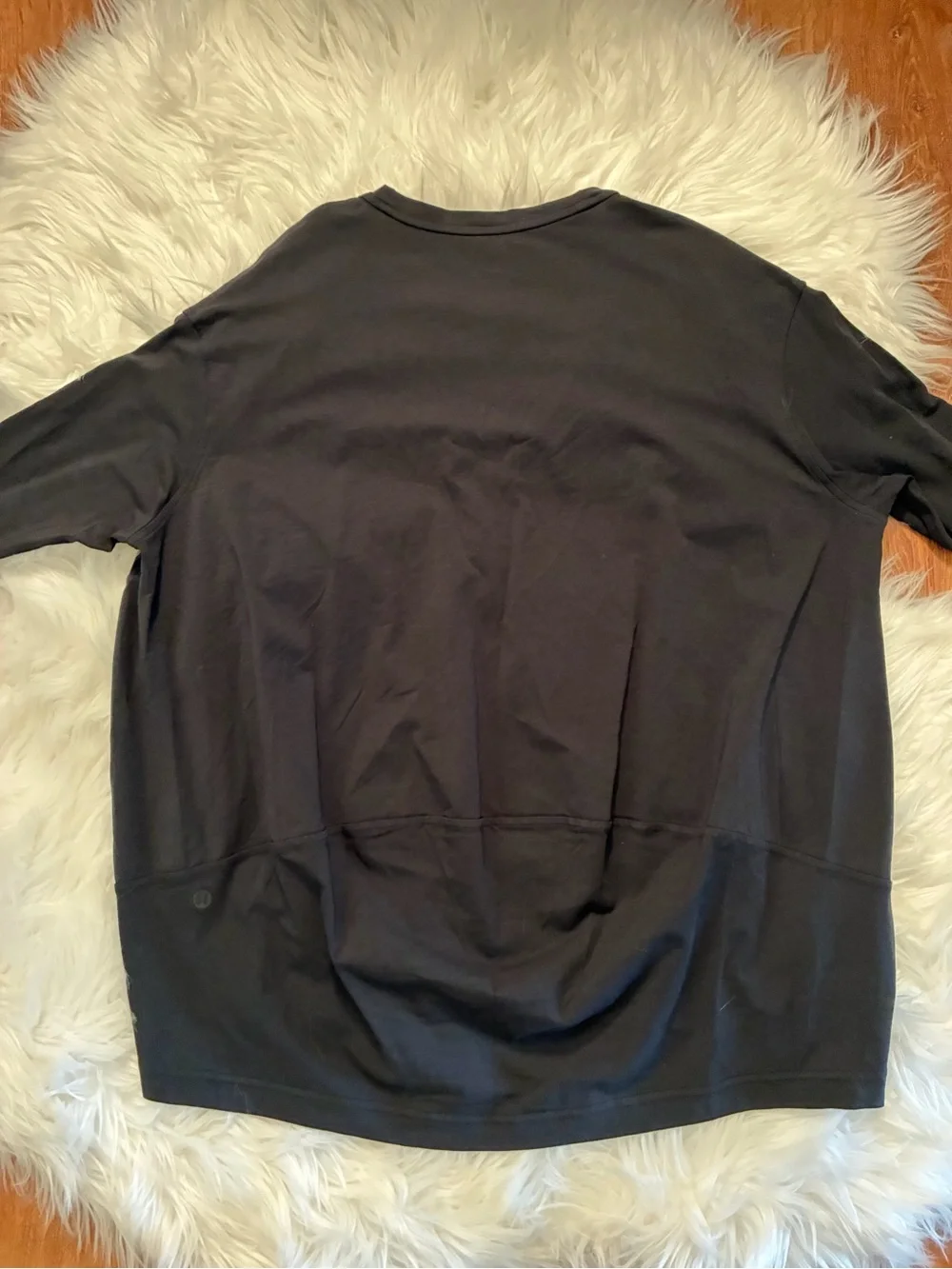 Lululemon Back in Action Long Sleeve Vneck w/Trim Black Sz 6 Cotton LW3HTWS